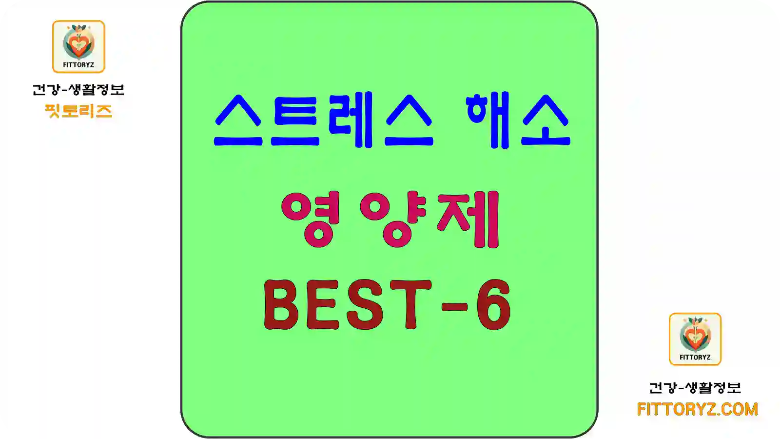 스트레스 해소 영양제 BEST-6