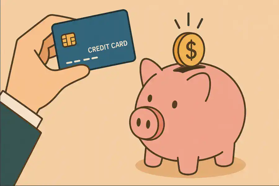 신용카드 사용법-이미지 출처:chat gpt 신용카드 사용법-신용카드와 돼지 저금통