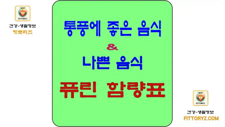 통풍에 좋은 음식과 나쁜 음식-퓨린 함량표