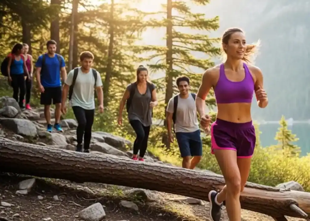 비만 예방- 자연과 함께 활기차게 운동하는 사람들 비만 예방- 자연과 함께 활기차게 운동하는 사람들