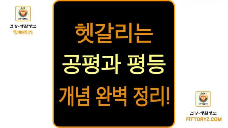 헷갈리는 공평과 평등 개념 완벽 정리!