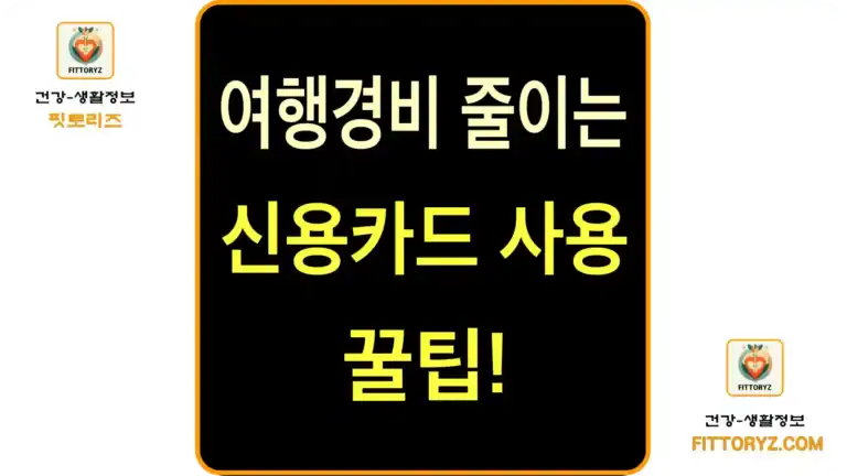 여행경비 줄이는 신용카트 혜택및 사용 꿀팁