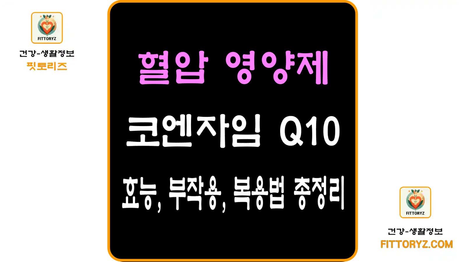 혈압 영양제 코엔자임 Q10 효능,부작용,복용법 총정리