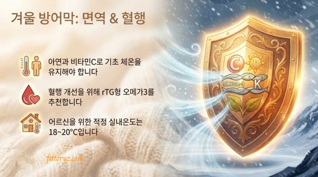 부모님 건강 선물 1: 겨울 방어를 위한 면역과 혈행개선 설명 슬라이드 이미지