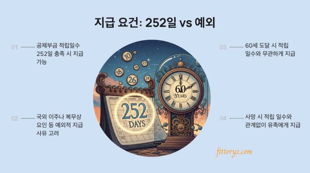 건설근로자 퇴직공제금 지급요건 요약 슬라이드