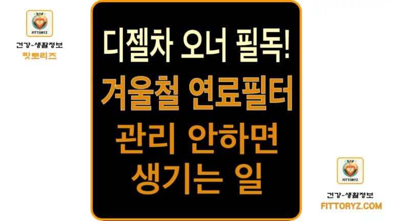 겨울철 연료필터 관리 안하면 새기는 일