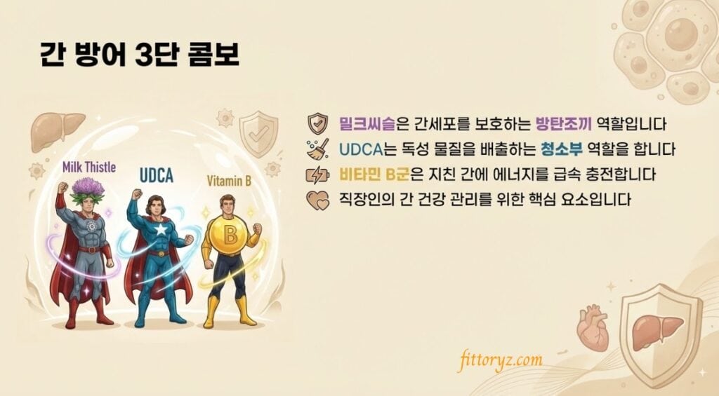 간 건강 영양제: 간 방어 3단 콤보-슬라이드이미지