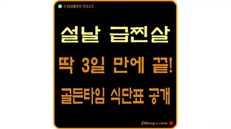 설날 급찐살 복구, 3일 만에 끝! 골든타임 급찐살 식단표 공개