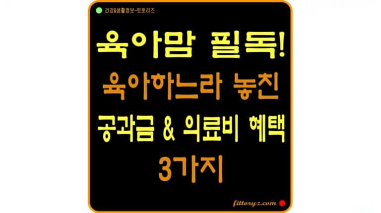 육아맘 필독! 육아지원금6편-공과금및 의료비 혜택 3가지
