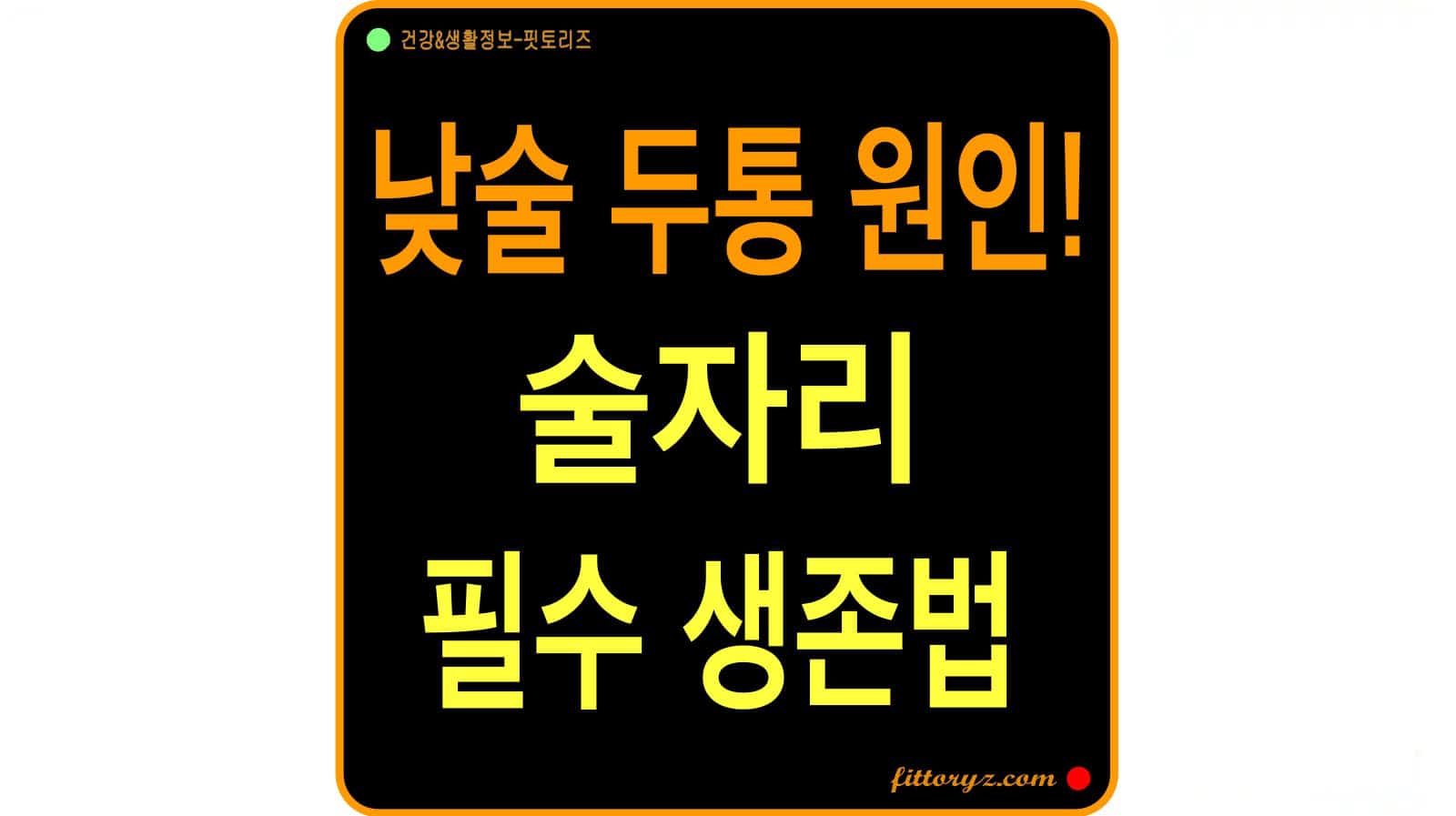 알코올 분해 효소 부족-낮술 두통의 원인, 술자리 필수 생존법