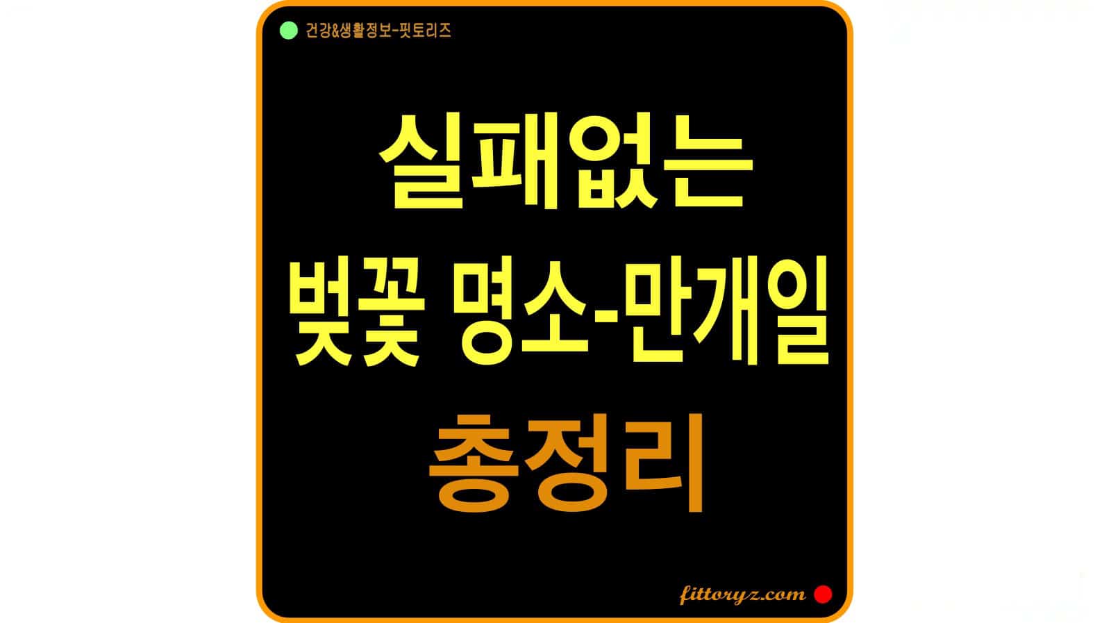 2026 벚꽃 개화시기 총정리