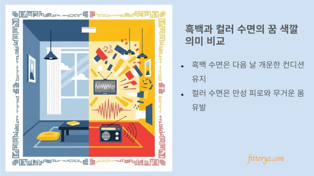 흑벡거ㅣ 컬러 수면의 꿈 색깔 의미 비교