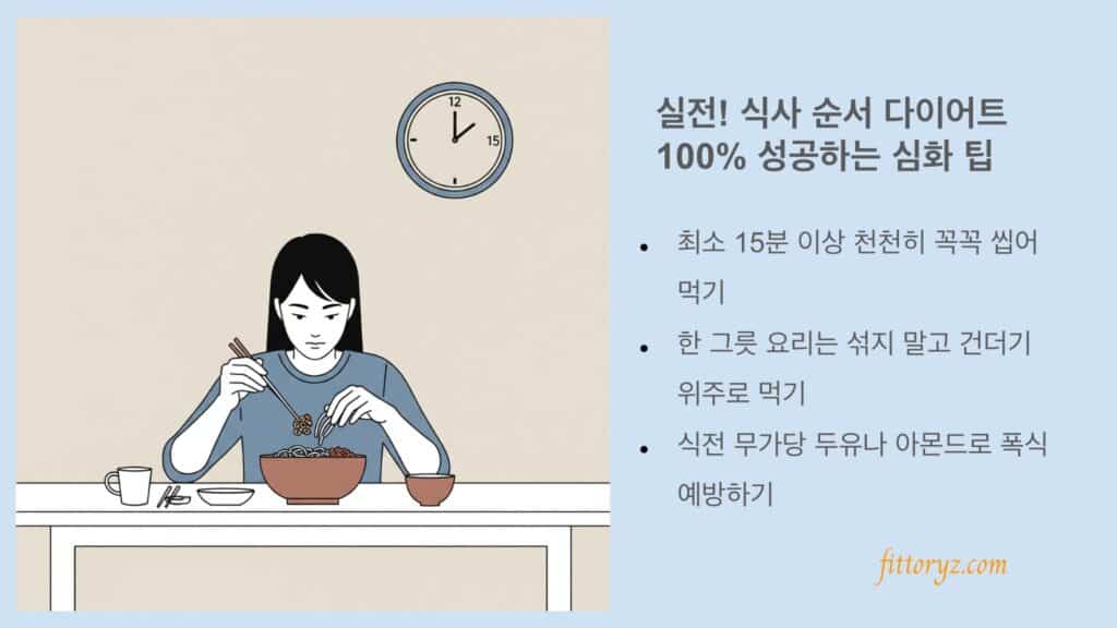 식사 순서 다이어트 실전 팁