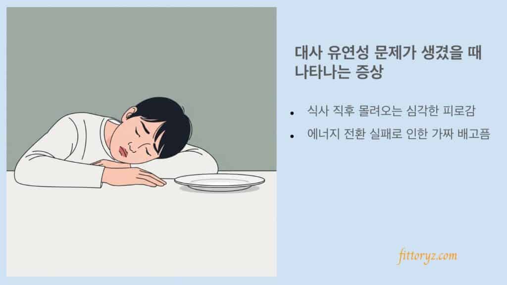 대사 유연성 문제가 생겼을 때 증상