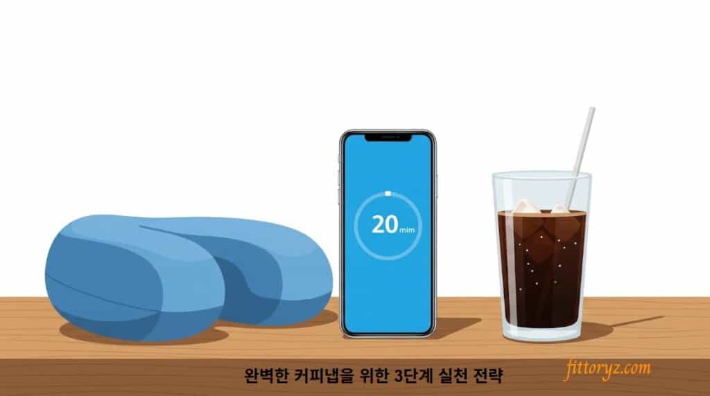 완벽한 커피냅 3단계 실전 전략[벡터 슬라이드 이미지]