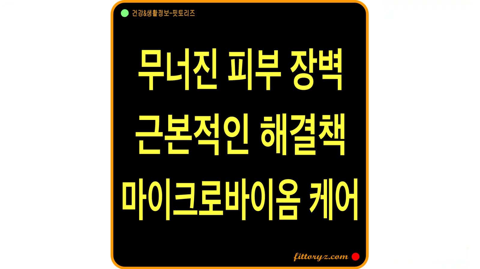무너진 피부 장벽 복구및 른본적인 해결책;피부 마이크로바이옴 케어