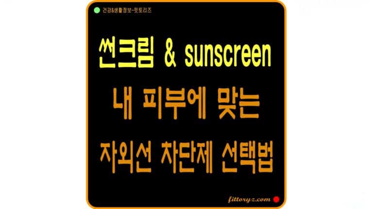 썬크림 sunscree 차이점과 피부에 맞는 자외선 차단제 선택 뱅법