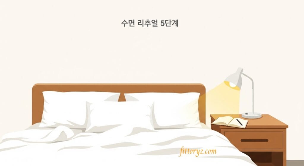 월요병 예방하는 수면 리추얼 5단계 [슬라이드 벡터 이미지]