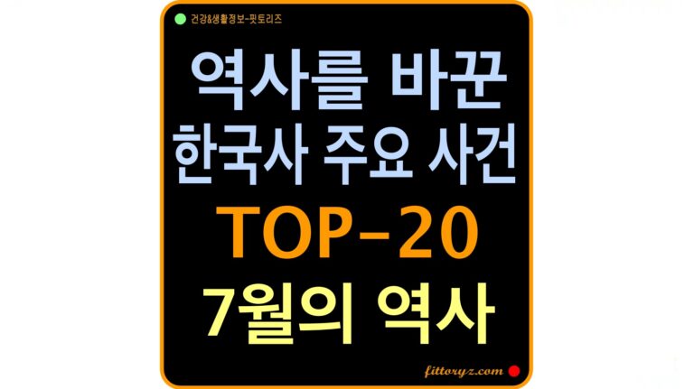 역사를 바꾼 한국사 주요 사건 TOP-20 (7월)