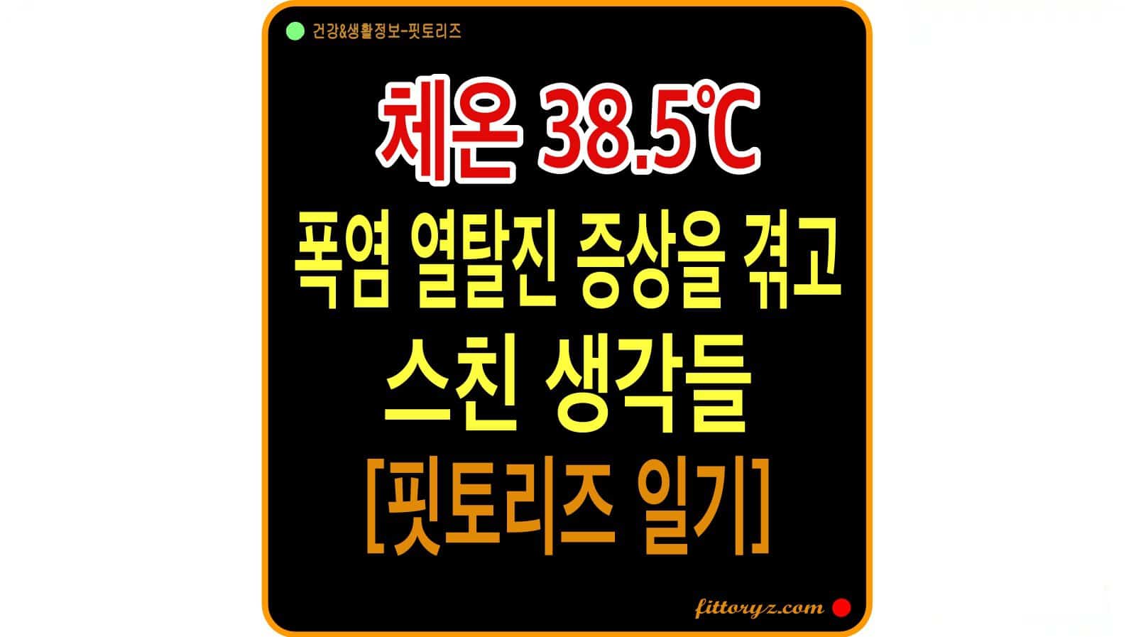 체온 38.5도, 폭염 열탈진 증상을 겪고 스친 생각들